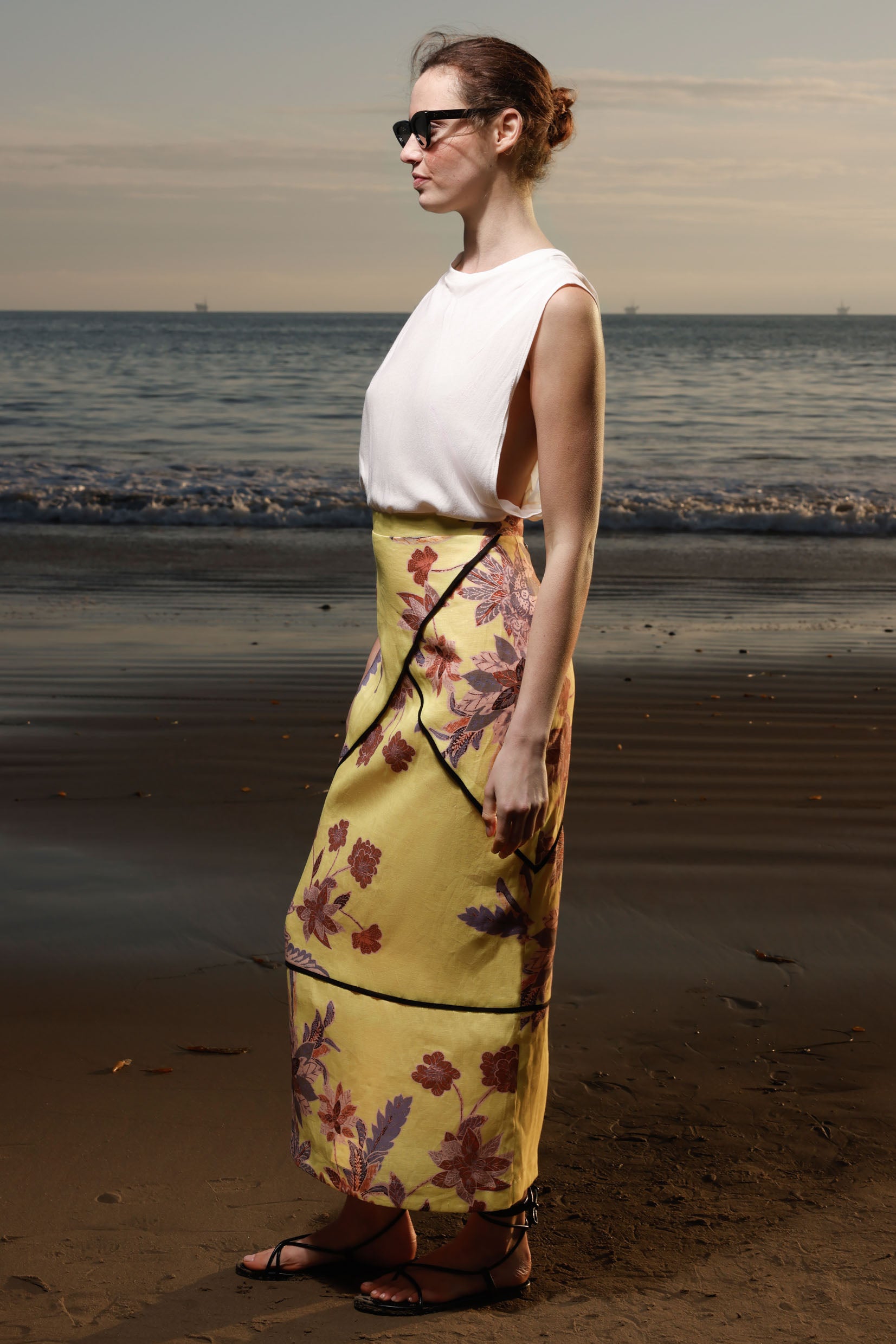 Geometry Skirt - Yellow Batik - Heidi Merrick