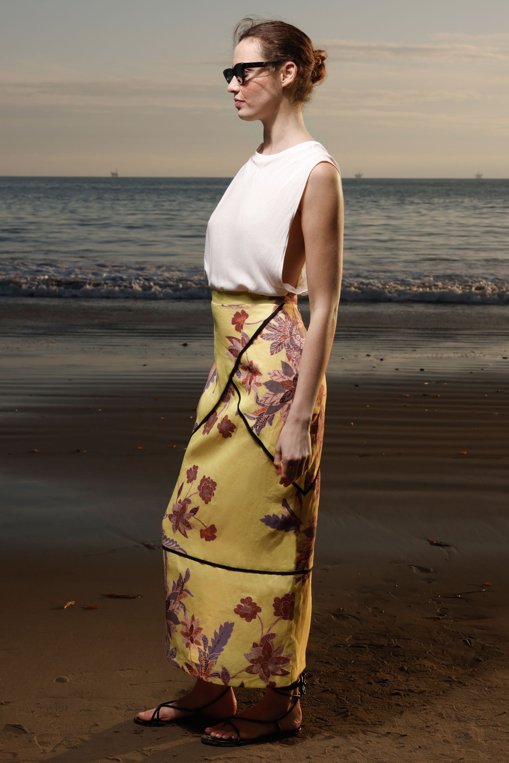 Geometry Skirt - Yellow Batik - Heidi Merrick