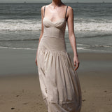 Garden Dress - Cream Ticking Stripe
