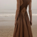 Corsica Dress - Sable Tissue Linen - Heidi Merrick