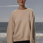 Barrel Sleeve SRF LA Crewneck - Ivory on Antique Cream - Heidi Merrick