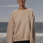 Barrel Sleeve SRF LA Crewneck - Ivory on Antique Cream - Heidi Merrick