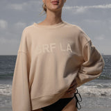 Barrel Sleeve SRF LA Crewneck - Ivory on Antique Cream - Heidi Merrick