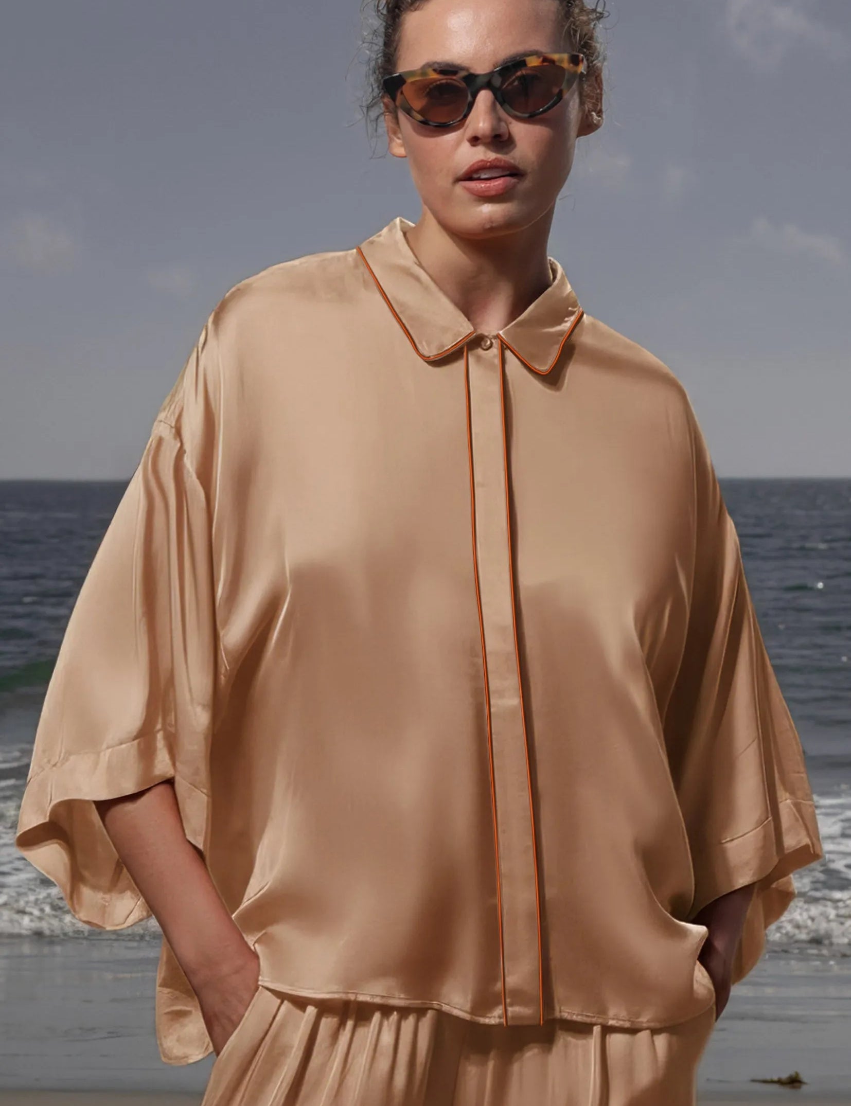 Evening Out PJ Top - Toast - Heidi Merrick