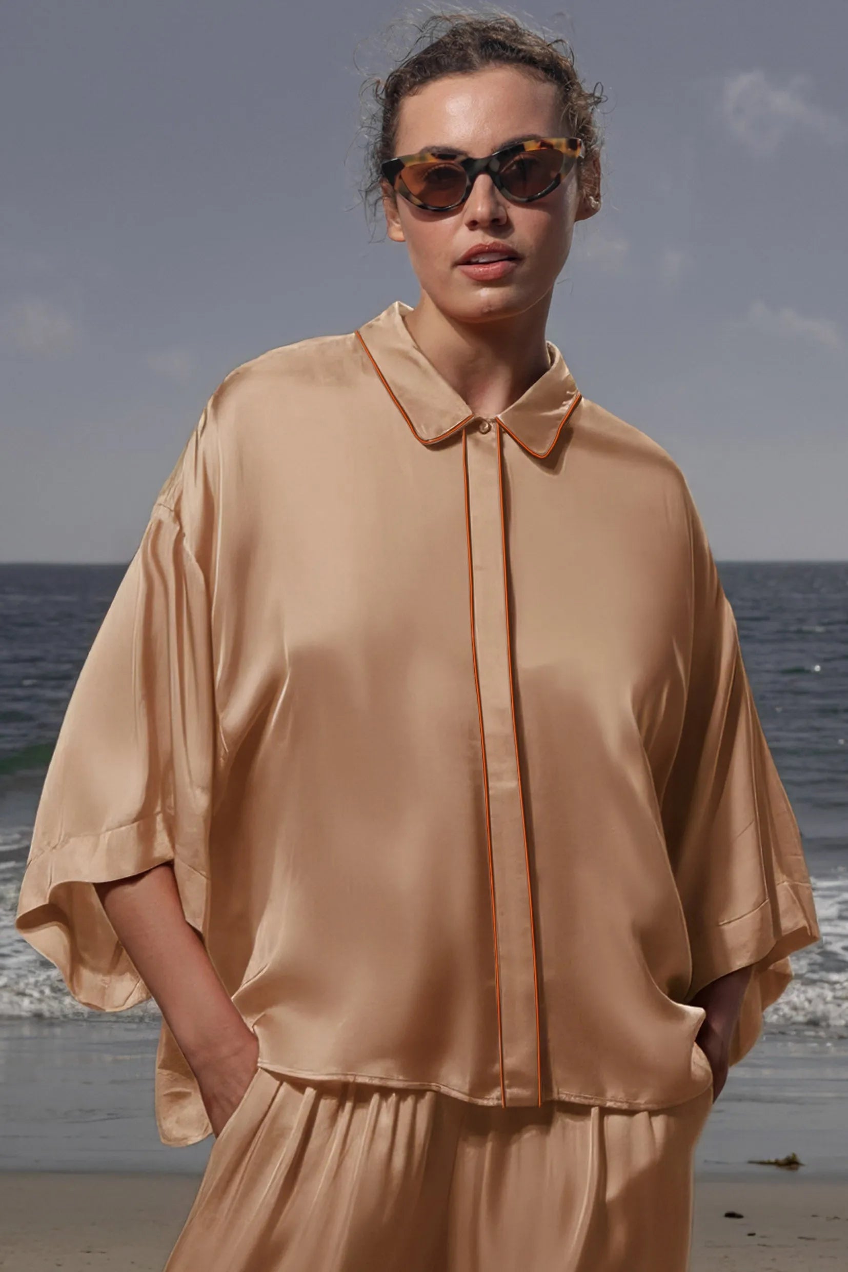 Evening Out PJ Top - Toast - Heidi Merrick