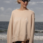 Barrel Sleeve SRF LA Crewneck - Ivory on Antique Cream - Heidi Merrick