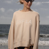 Barrel Sleeve SRF LA Crewneck - Ivory on Antique Cream - Heidi Merrick