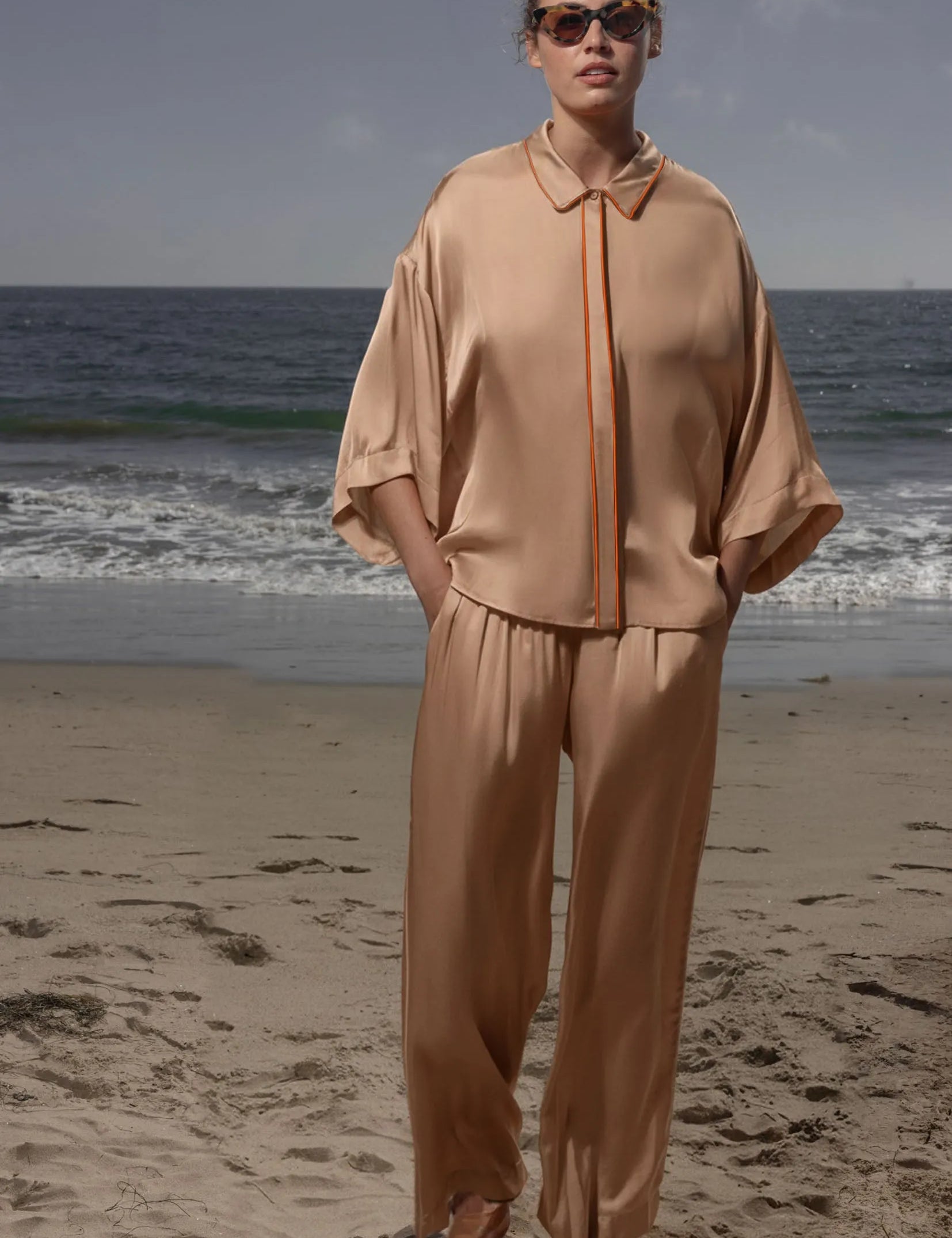Evening Out PJ Top - Toast - Heidi Merrick