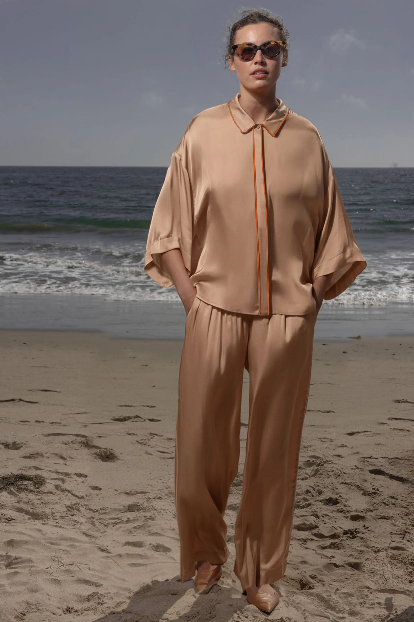 Evening Out PJ Top - Toast - Heidi Merrick