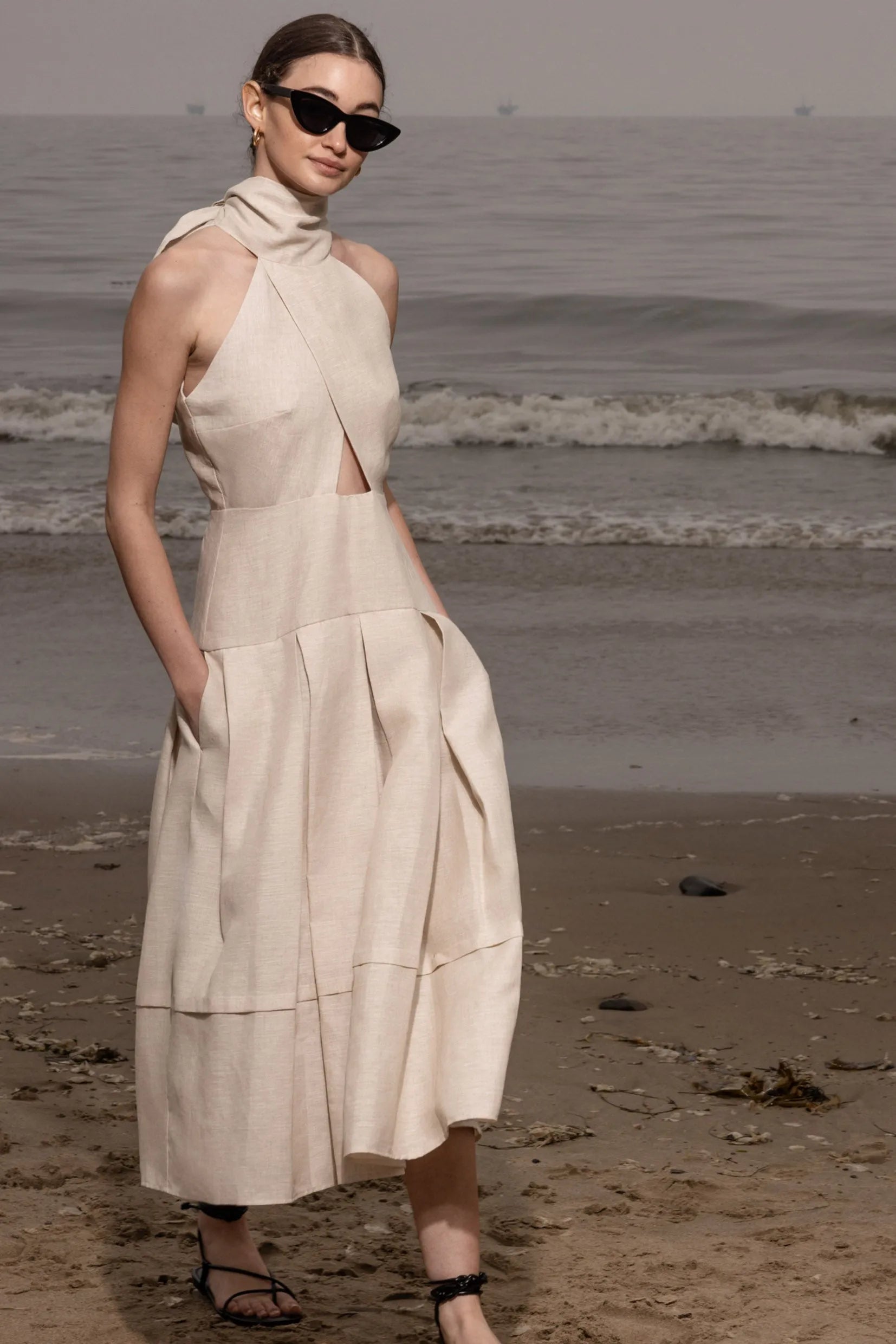 Ginger Dress - Natural Linen - Heidi Merrick