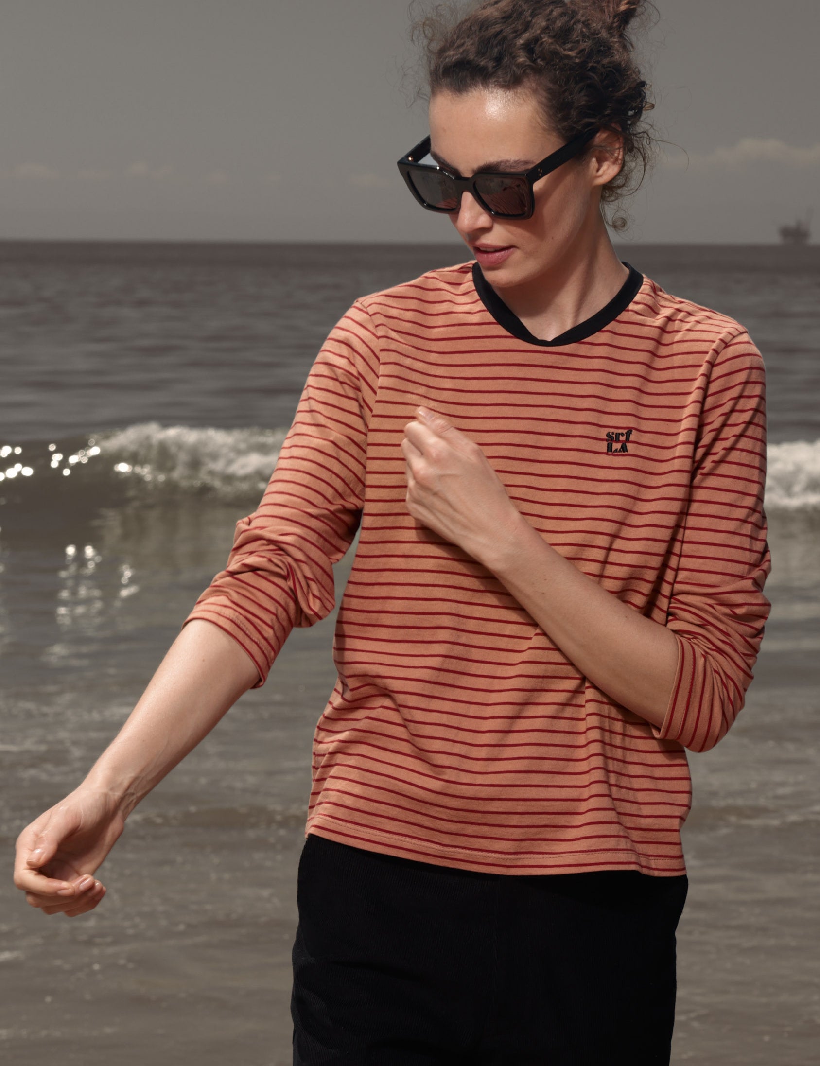 SRF LA Drake Tee - Sunrise & Red Stripes