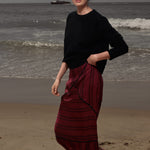 Geometry Skirt - Burgundy Moroccan Stripe - Heidi Merrick