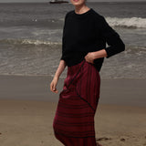 Geometry Skirt - Burgundy Moroccan Stripe - Heidi Merrick