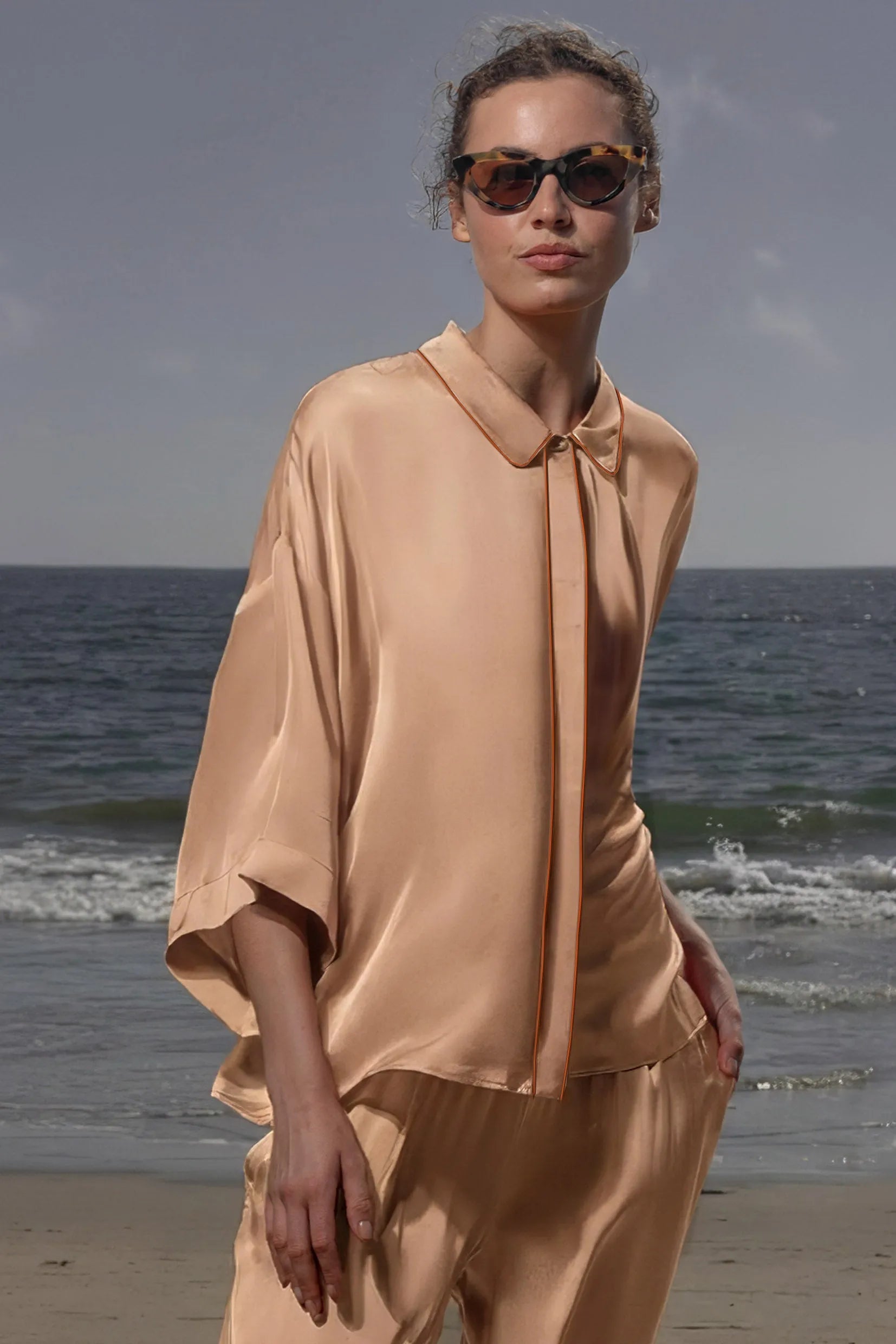 Evening Out PJ Top - Toast - Heidi Merrick