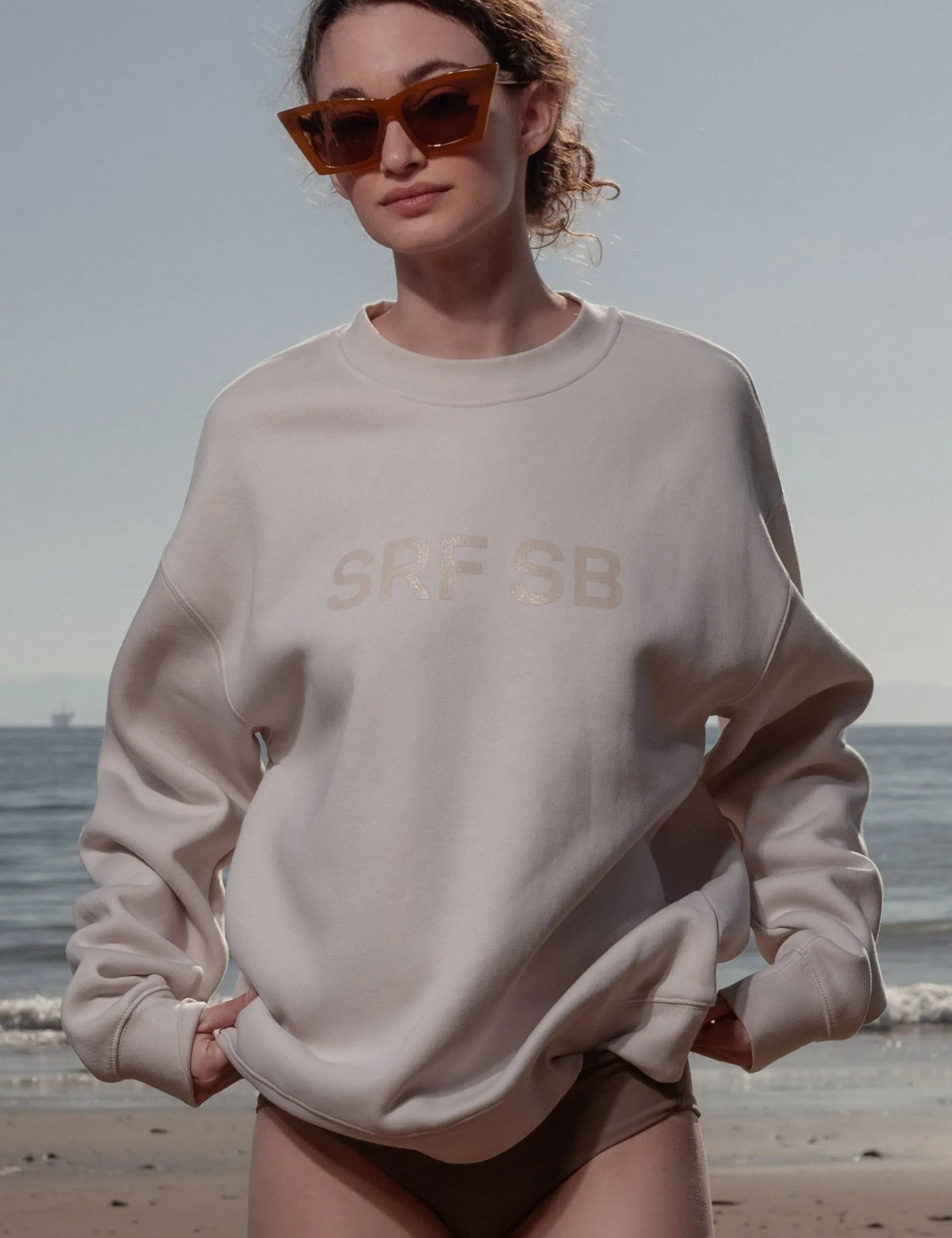SRF SB Unisex Crewneck - Cream on Cream - Heidi Merrick