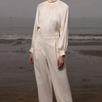 Baptise Pant - Ivory Silk Noil - Heidi Merrick
