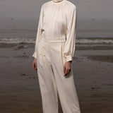 Baptise Pant - Ivory Silk Noil - Heidi Merrick