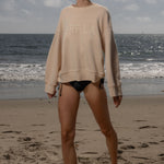 Barrel Sleeve SRF LA Crewneck - Ivory on Antique Cream - Heidi Merrick