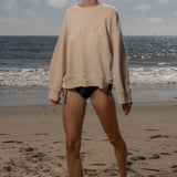 Barrel Sleeve SRF LA Crewneck - Ivory on Antique Cream - Heidi Merrick