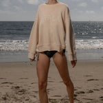 Barrel Sleeve SRF LA Crewneck - Ivory on Antique Cream - Heidi Merrick