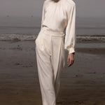 Baptise Pant - Ivory Silk Noil - Heidi Merrick