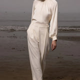 Baptise Pant - Ivory Silk Noil - Heidi Merrick