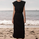 KATE DRESS - BLACK POPPLIN - Heidi Merrick