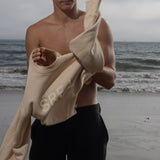 Barrel Sleeve SRF LA Crewneck - Ivory on Antique Cream - Heidi Merrick