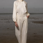 Baptise Pant - Ivory Silk Noil - Heidi Merrick