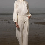 Baptise Pant - Ivory Silk Noil - Heidi Merrick