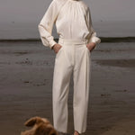 Baptise Pant - Ivory Silk Noil - Heidi Merrick
