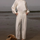 Baptise Pant - Ivory Silk Noil - Heidi Merrick