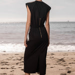 KATE DRESS - BLACK POPPLIN - Heidi Merrick