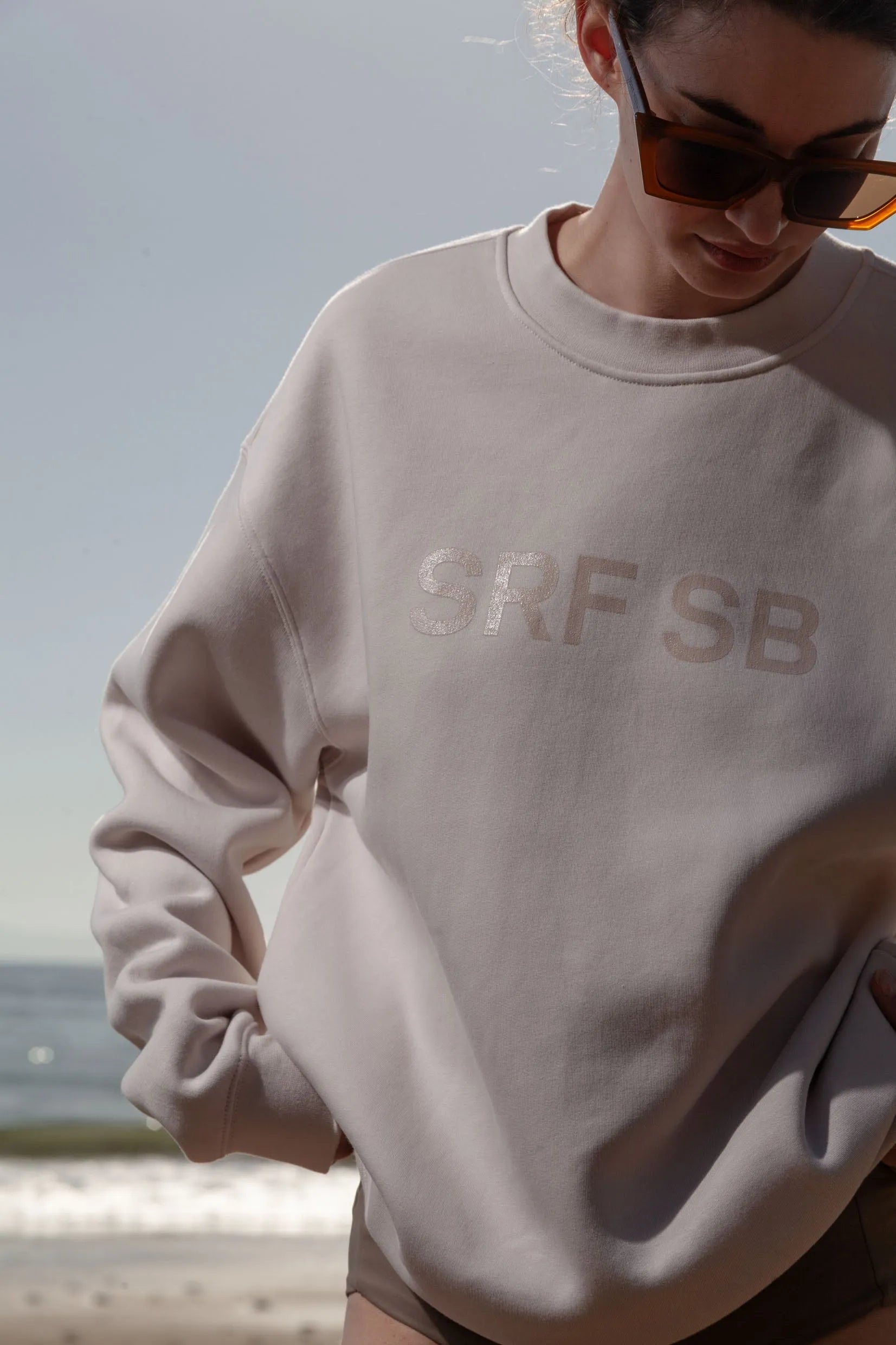 SRF SB Unisex Crewneck - Cream on Cream - Heidi Merrick