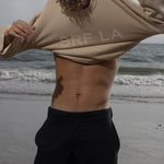 Barrel Sleeve SRF LA Crewneck - Ivory on Antique Cream - Heidi Merrick