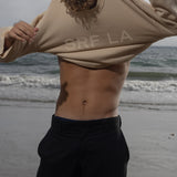 Barrel Sleeve SRF LA Crewneck - Ivory on Antique Cream - Heidi Merrick