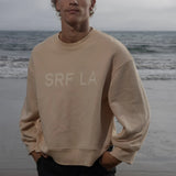 Barrel Sleeve SRF LA Crewneck - Ivory on Antique Cream - Heidi Merrick