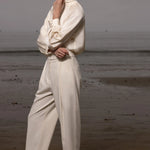Baptise Pant - Ivory Silk Noil - Heidi Merrick