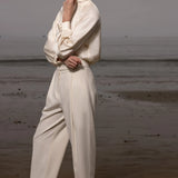 Baptise Pant - Ivory Silk Noil - Heidi Merrick