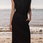 KATE DRESS - BLACK POPPLIN - Heidi Merrick