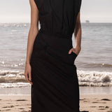 KATE DRESS - BLACK POPPLIN - Heidi Merrick
