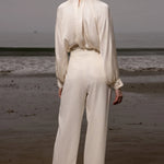Baptise Pant - Ivory Silk Noil - Heidi Merrick