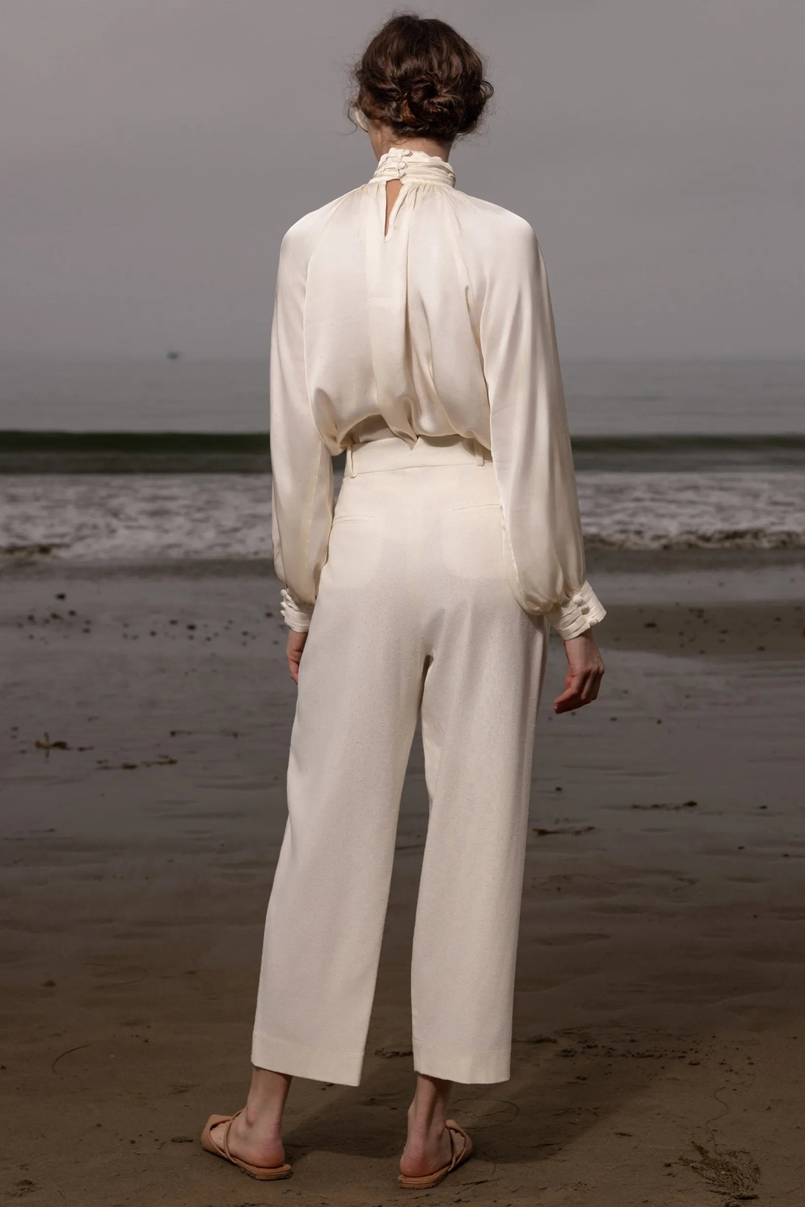 Baptise Pant - Ivory Silk Noil - Heidi Merrick