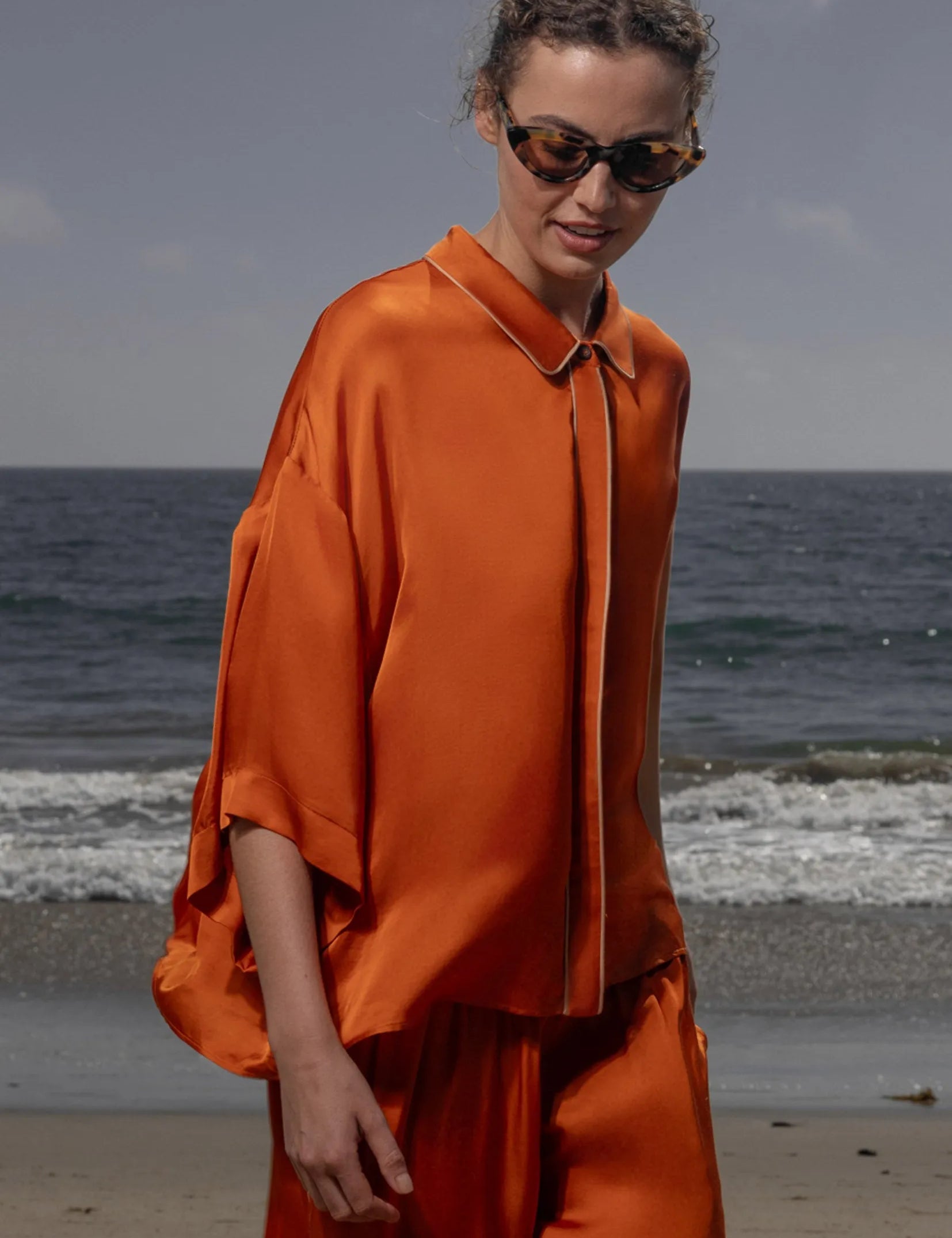 Evening Out PJ Top - Flame - Heidi Merrick