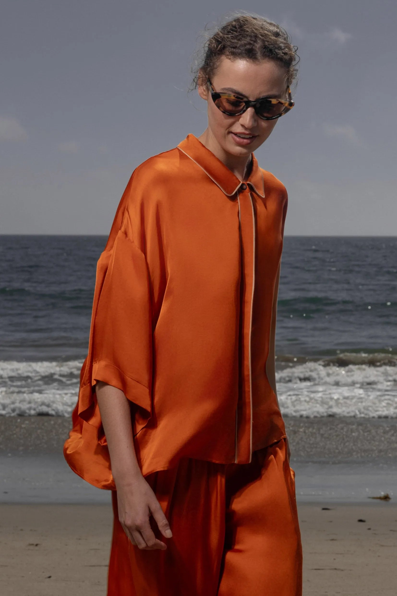 Evening Out PJ Top - Flame - Heidi Merrick