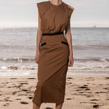 KATE DRESS - TAN POPPLIN - Heidi Merrick