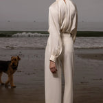 Baptise Pant - Ivory Silk Noil - Heidi Merrick