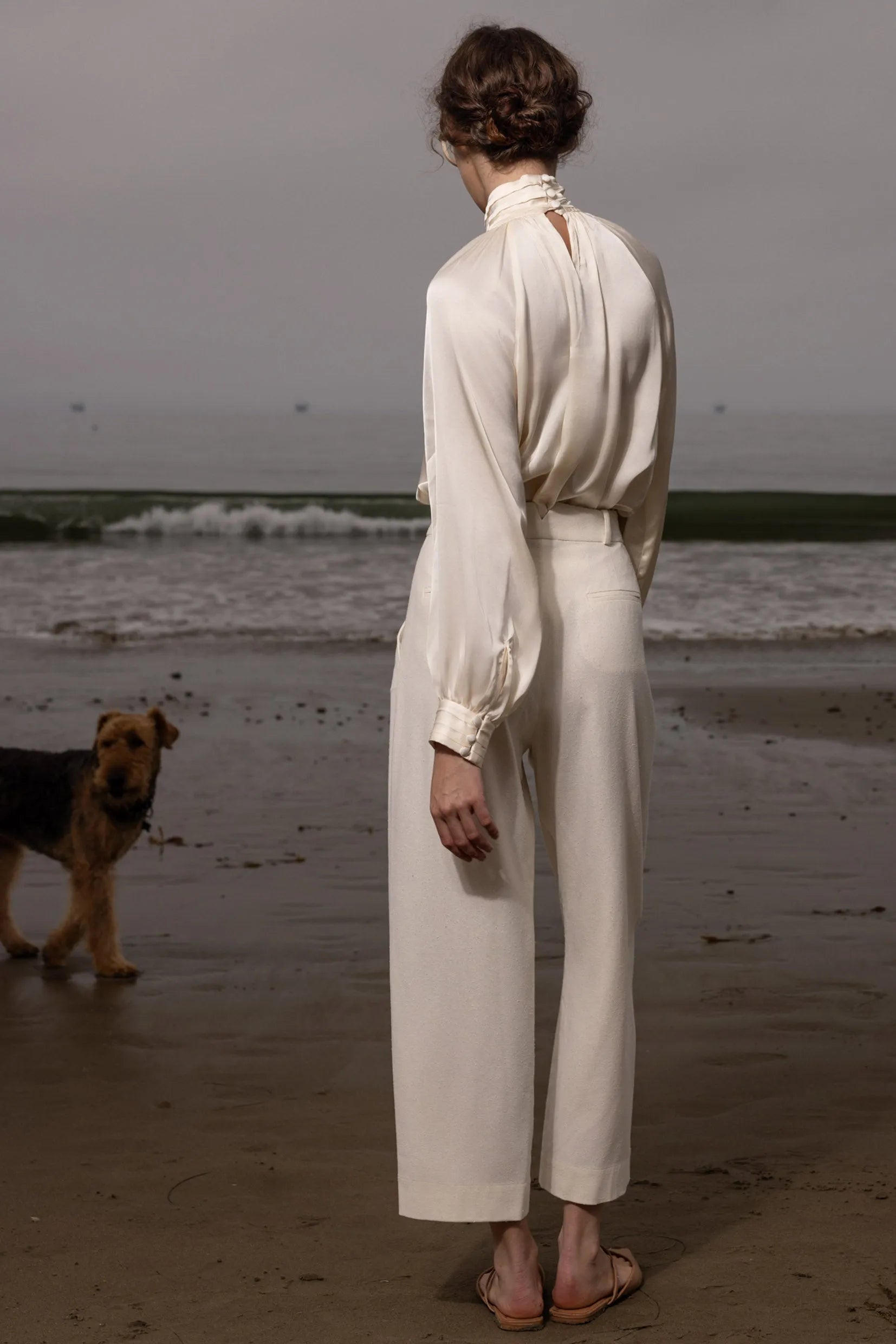 Baptise Pant - Ivory Silk Noil - Heidi Merrick