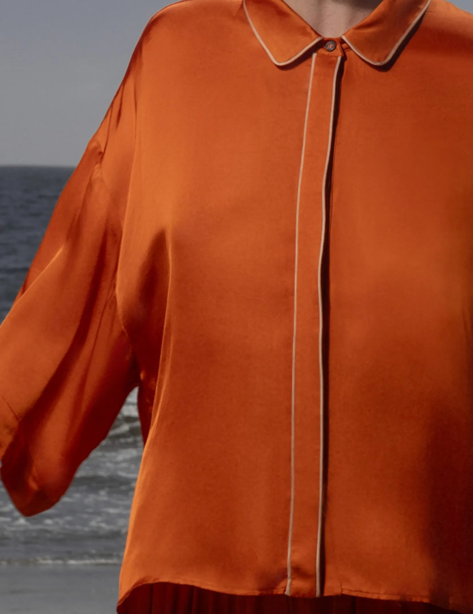 Evening Out PJ Top - Flame - Heidi Merrick