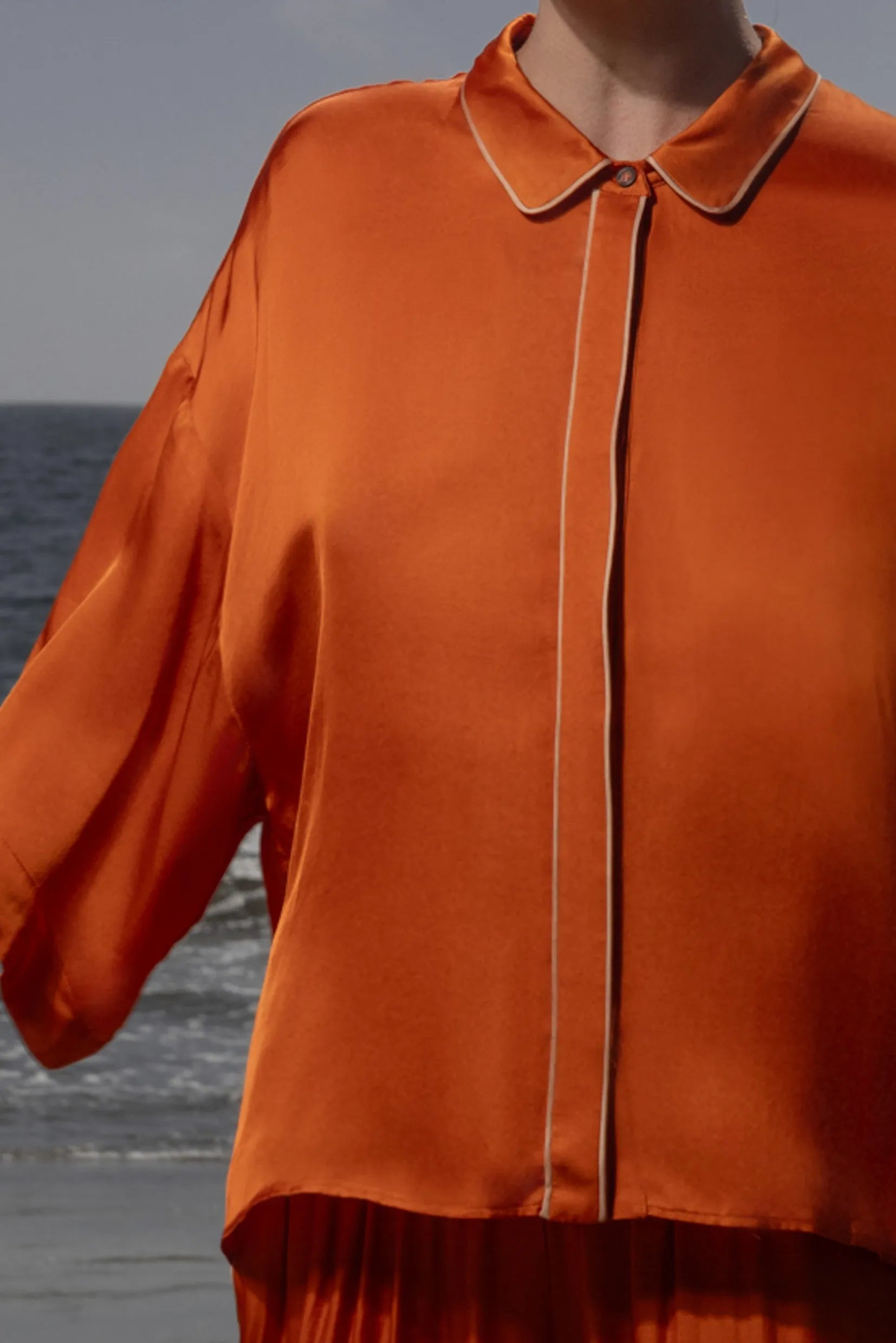 Evening Out PJ Top - Flame - Heidi Merrick